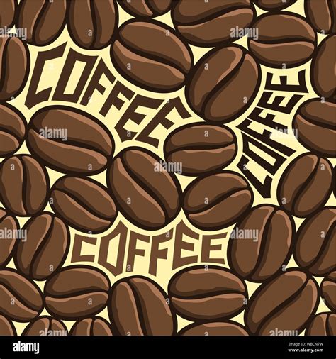 Vector Coffee Seamless Pattern Illustration On Theme Of Roasted Brown