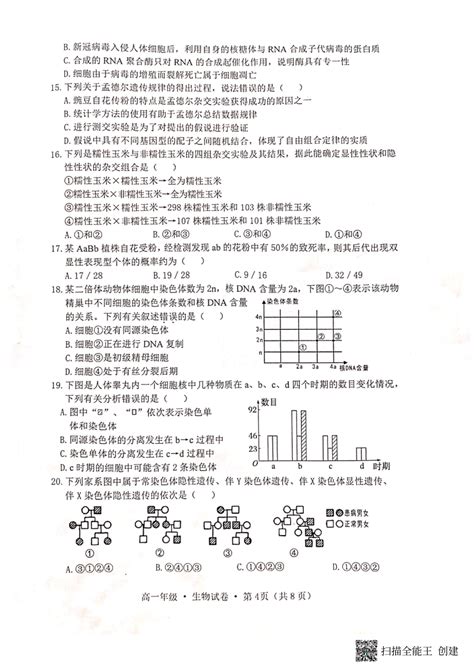 云南省保山市腾冲市2022 2023学年高一下学期期中教育教学质量检测生物学试卷（pdf版无答案）21世纪教育网 二一教育