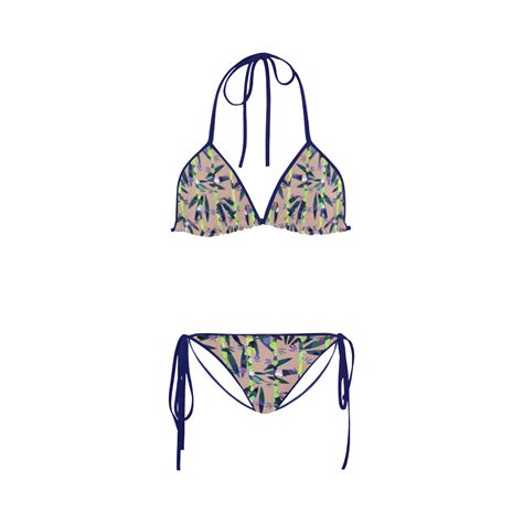 Bamboo Leaves Custom Bikini Swimsuit Id D