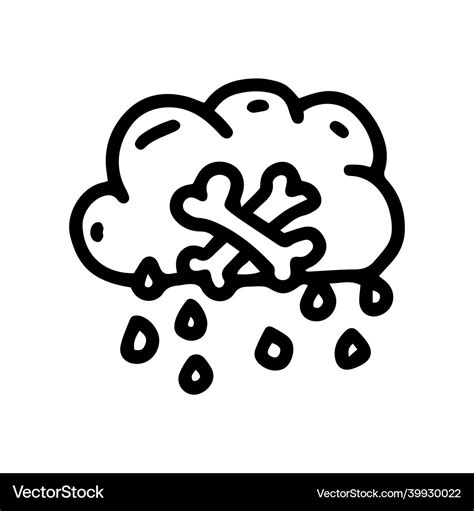 Toxic rain line doodle simple icon Royalty Free Vector Image