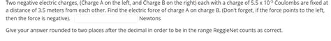 Solved Two negative electric charges, (Charge A on the left, | Chegg.com