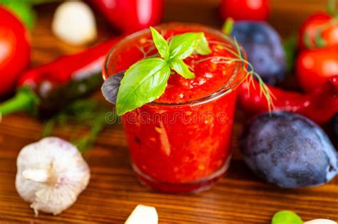 Homemade Red Tomato Sauce With Hot Pepper And Spices Stock Image Image Of Winter Ripe