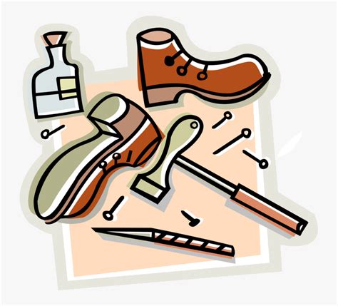 Vector Illustration Of Cobbler Shoe And Footwear Repair - Shoe Repair ...