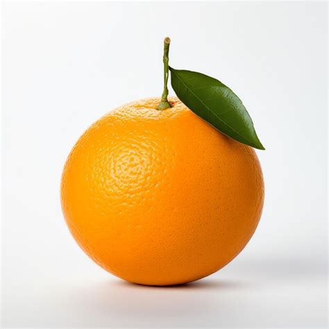 Premium Photo An Orange With A Leaf On Top