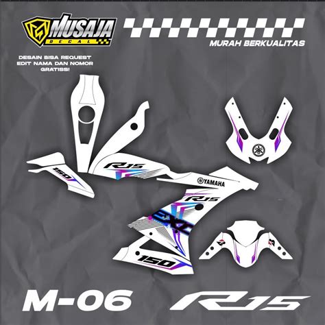 Jual Decal Stiker Yamaha Yzf R15 V3 Full Body Motif Putih Exciter