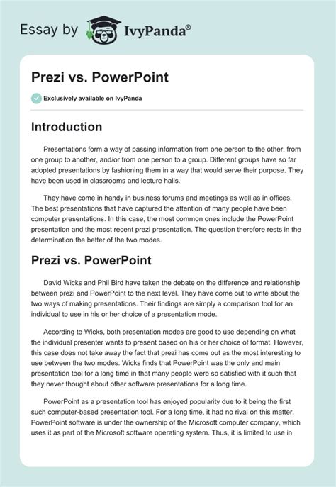 Prezi Vs Powerpoint Words Essay Example