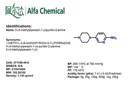 China Methylpiperazin Yl Pyridin Amine Cas