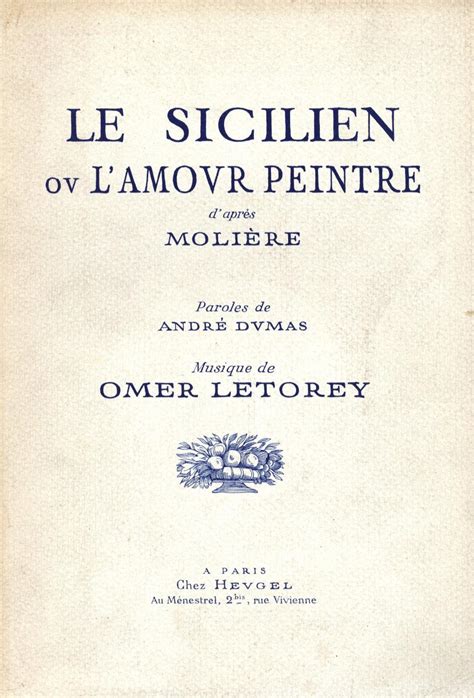 Le Sicilien Ou L Amour Peintre By LETOREY Omer 1930 Edition