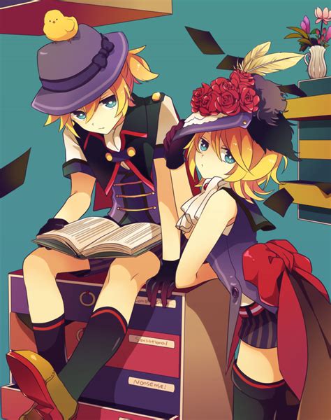 Kagamine Rin And Kagamine Len Vocaloid Drawn By Akiyoshi Tama Pete