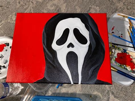 Scream painting | Halloween canvas art, Pink canvas art, Halloween ...