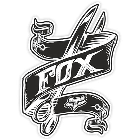 Sticker Fox Racing tattoo with scissors | MuralDecal.com