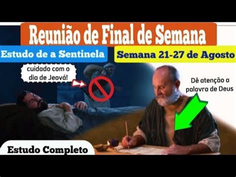 Reuni O De Final De Semana Estudo De A Sentinela Completo Semana