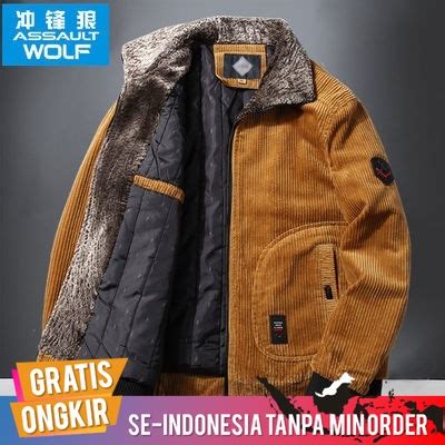 Jual Jaket Pria Import Korduroi Beludru Bulu Sherpa Domba Tebal Musim