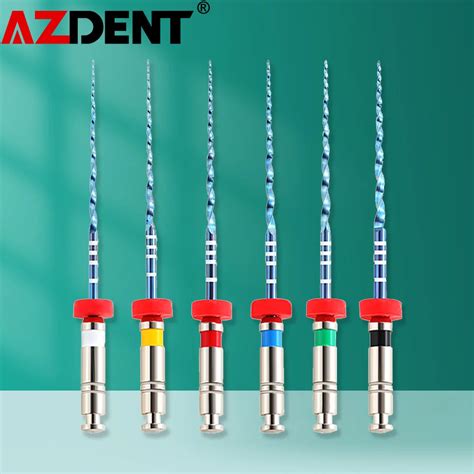 AZDENT 6PCS Box Dental Endo V Blue Engine Use NiTi Root Canal Rotary