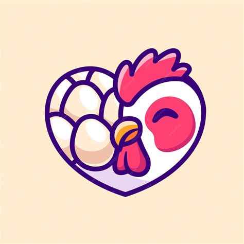 Premium Vector Cute Chicken Holding Egg With Love Heart Sign Cartoon