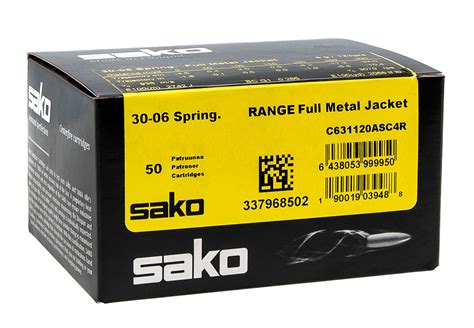 30 06 Spr Sako 8 0g Range Speedhead FMJ BOX 50шт цена 530 руб в