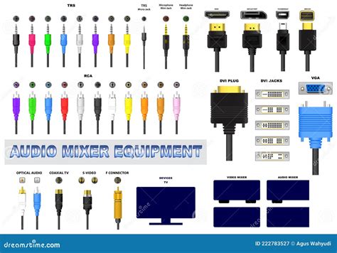 Various Audio Jack Plug For Sound System Or Usb Universal Audio Mixer