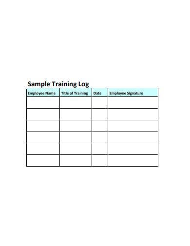 19 Training Log Templates In Pdf