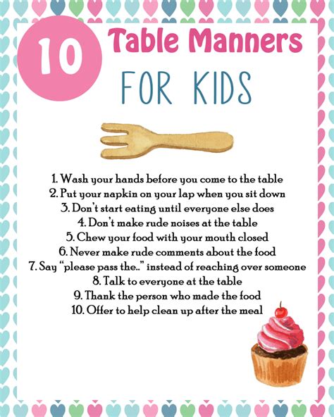 10 Table Manners For Kids Charlotte Mason Families Manners For Kids