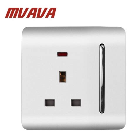 Mvava 15a South Africa Round Pin Wall Switched Socket 1 Gang Electric 3 Pins Outlet Plug 110