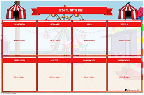 Parts Of Speech Plakat Med Karnevalstema Storyboard