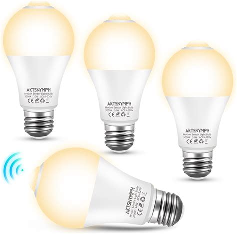 Aktsnymph Motion Sensor Led Light Bulb A E W W Equivalent