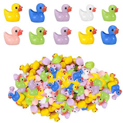 Movstriker Pcs Mini Resin Ducks Multicolor Tiny Ducks Landscape