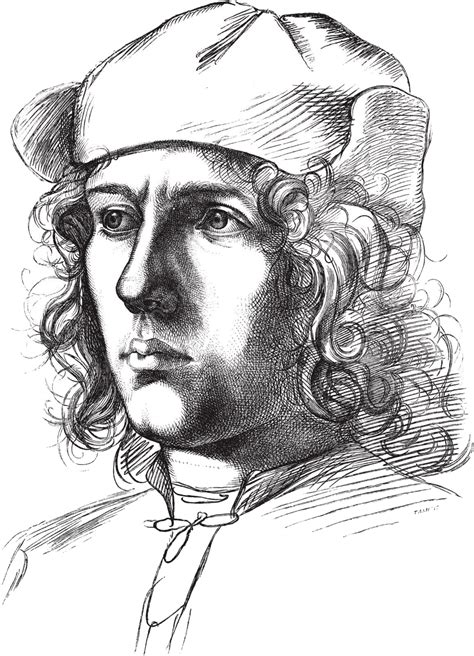 Selfportrait Drawing At Uffizi Gallery And Pitti Florence Vector
