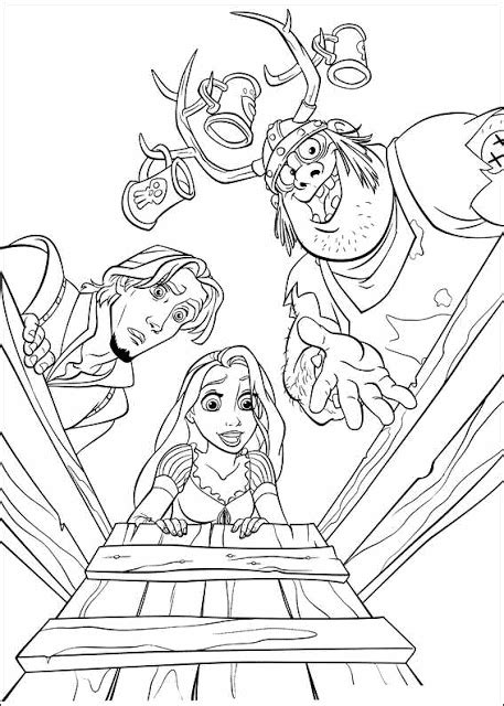 Disney Tangled Flynn Rider Rapunzel Vladimir Printable Coloring Page