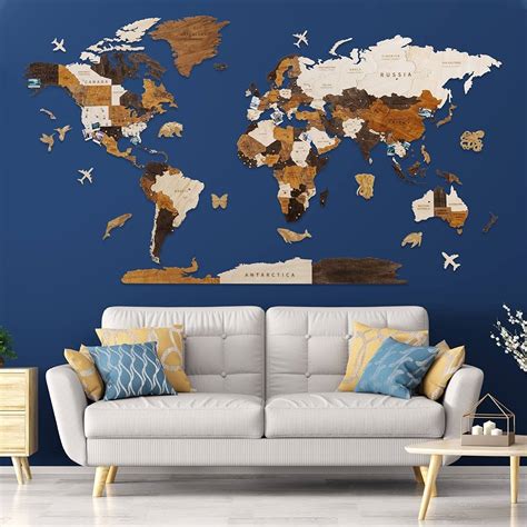 Wooden World Wall Map, Wooden Wall Map, Wall Maps With, 40% OFF