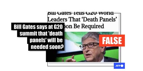 Bill Gates Did Not Call For Death Panels For The Sick At G20 Summit