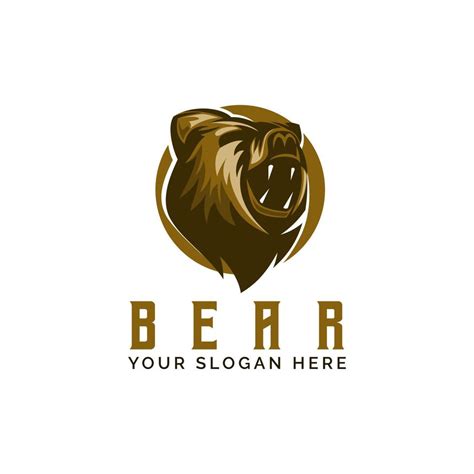 Bear Head Logo Design Template Vector Illustration 14561358 Vector Art ...