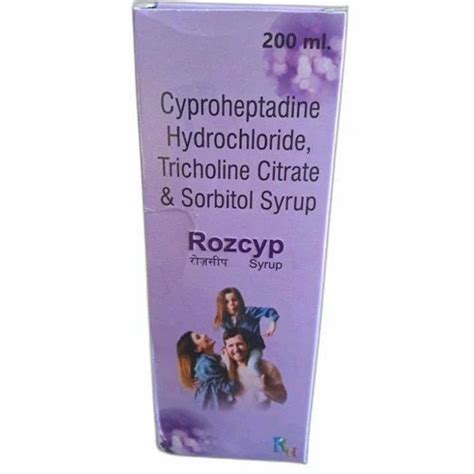 Rozcyp Cyproheptadine Hydrochloride Tricholine Citrate Sorbitol Syrup