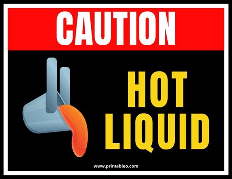 Printable Hot Water Sign Templates Printableo