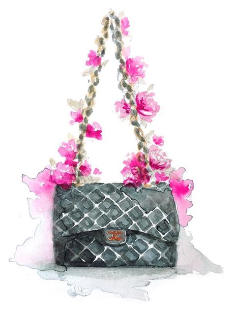 Fashion artwork, Bag illustration, Chanel art