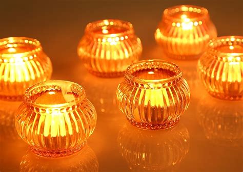 Goldeal Gold Round Tealight Holdersset Of 12 Thick Glasstea Light