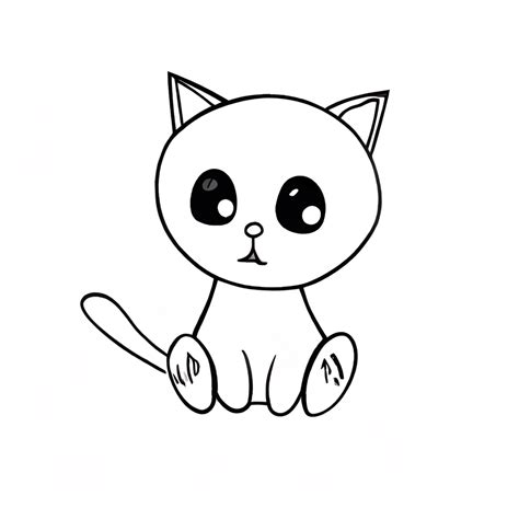 Simple Cat Coloring Pages