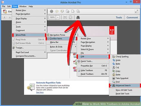 How To Work With Toolbars In Adobe Acrobat 4 Steps