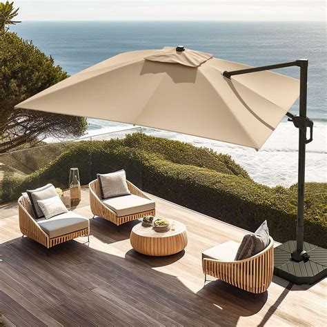 Snapklik Wikiwiki 11x11 FT Cantilever Patio Umbrella Outdoor