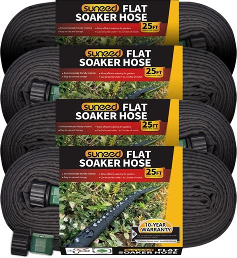 Amazon Suneed Pack Flat Soaker Hose Ft For Garden Beds