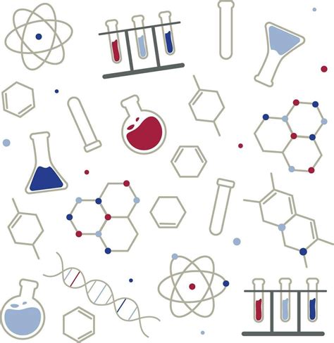 science and chemistry background with laboratory equipment and chemical ...