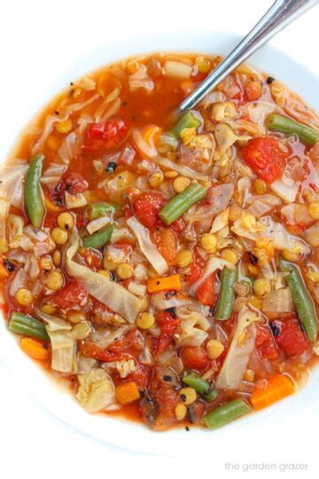 Lentil Cabbage Soup Easy Vegan The Garden Grazer