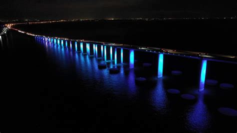 Video of Sunshine Skayway Bridge in Florida at night 19073582 Stock ...