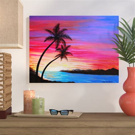 Bay Isle Home Tropical Sunset By Carol Sabo Wrapped Canvas Print