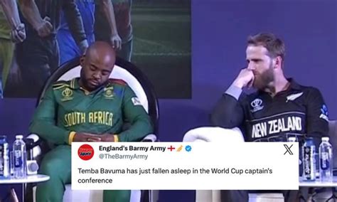 World Cup Memes Temba Bavuma Caught Sleeping During Captains Meet