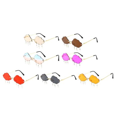 Chic Sonnenbrille Blitz Quaste Rahmenlose UV400 Rave Brillen Gläser