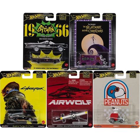 Hot Wheels Premium Pop Culture Vehicle Mix Set Of