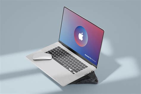 Side View of MacBook Pro Mockup in Sunbeam Aura Free Download ...