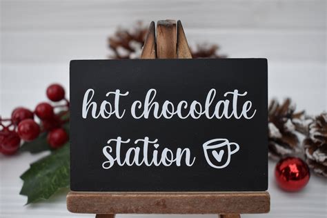 Hot Chocolate Station Sign Christmas Tiered Tray Hot Etsy