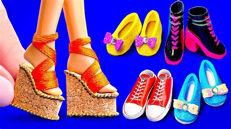 21 DIY Ideas For Barbie Shoes Dollhouse And Cosmetics YouTube